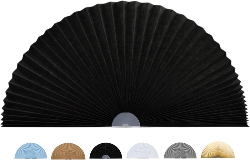 Jlong Arch Half Circle Window Shade Pleated Blinds No Tools Light Filtering Pleated Fabric Shade Arched Window Curtains for Home Living Room Bathroom Bedroom Kitchen Office, Easy to Cut and Install - Image 1